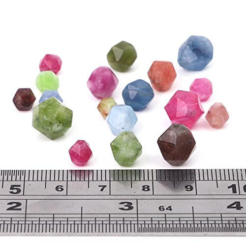 BEADIA Faceted Natural Tourmaline Agate Stone Round Beads 6mm 36cm/Strand for Jewelry Making - color: Tourmaline Agate, size: 6mm
