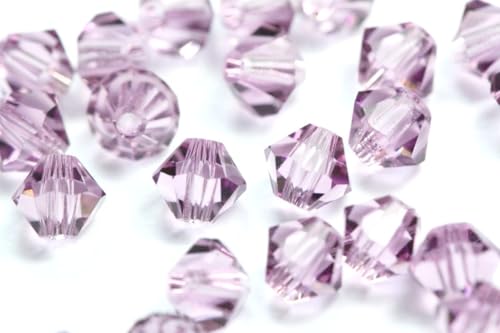 100pcs Authentic Preciosa 3mm (0.12 Inch) Small Faceted Bicone Crystal Loose Beads Light Purple Amethyst Compatible with Swarovski Elements Crystals for Jewelry Making Pre-B341 - color: Light Amethyst, size: 3mm (0.12 Inch) - 100pcs