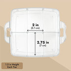 Juvale 3-Tier Bead Organizer Box - 6x6x5 In, Clear Plastic Container with Dividers - Adjustable Sections for Bead Storage & Earring Storage - Craft Container & Jewelry Box Organizer (Pack of 2) - size: 2 Pack, 3 Layer