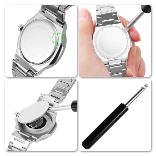 4 PCS Professional Watch Back Removal Tool，Pry Back Case Opener， Battery Replacement Set, Watch Repair Kits