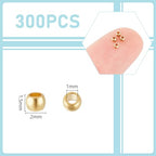 UNICRAFTALE 300Pcs Surgical Stainless Steel Crimp Beads Rondelle Spacer Beads Golden Small Beads Knot Crimp Covers End Tip Metal Beads for DIY Bracelet Jewelry Making 1mm Hole