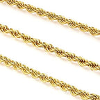 14K Yellow Solid Gold 1.5mm、2mm、3.2mm and 4.2mm Twisted Rope Chain Necklace, Ideal Gift for Women And Men(Lengths from 16 to 36 Inches) - size: 18inch