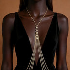 Body Chain,Body Jewelry for Women,Sexy Layered Chest Chain,Layered Adjustable Waist Jewelry for Beach Accessories,Gold Plated Waist Chains - color: Gold-M