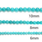 94Pcs (2Pcs/Set) 8mm Teal Blue Jade Smooth Round Beads Natural Stone Beads AAA Grade Premium Round Gemstone Genuine Real Stone Loose for DIY Bracelet Jewelry String Making