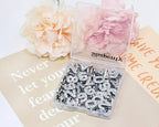 Shapenty 10mm Full Rhinestone 0-9 Number Slide Charms Spacer Beads for DIY Craft Bracelet Wristband Necklace Choker Keychain Hair Clip Jewelry Making, 50PCS - color: Silver