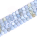 GEM-Inside Natural 10mm Aquamarine Quartz Gemstone Loose Beads Frosted Round A Grade Crystal Energy Stone Power for Jewelry Making 15" - color: Aquamarine, size: 10mm