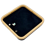 TheDisplayGuys - Bamboo Jewelry Organizer Display Tray - Faux Suede Insert - 104 Ring Holder Slots - Black - color: Black Suede, size: Ring Slots - 104, style: Bamboo