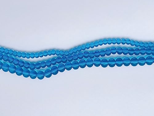 Glass Beads 8mm 100pcs Round Smooth Loose Beads for Bracelet Necklace Jewelry Making Craft DIY （8mm, 50804 Lake Blue） - color: Lake Blue, size: 8mm