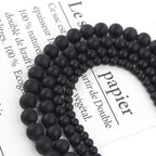 60pcs Natural Matte Black Onyx Gemstone Beads，6mm Frosted Round Loose Stone Beads for Jewelry Making Earring Bracelet Necklace DIY Crafts - color: Black Onyx, size: 6mm