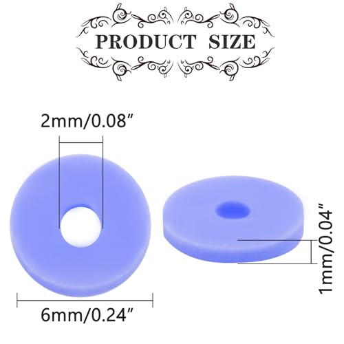 Polymer Clay Beads, 6mm Heishi Bead for Jewelry Bracelets Necklace Making 1000PCS - color: Light purple