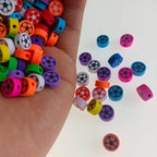 100pcs Football Polymer Clay Spacer Beads for Women Jewelry Making DIY Bracelet Necklace Hair Clip Accessories (Football) - color: Football