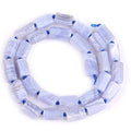 GEM-Inside 31Pcs 8x12mm Natural Blue Chalcedony Stone Gemstone Faceted Freeform Tube Column Chakra Beads for Jewelry Making Full 15" Strand Power Energy Healing - color: Blue Chalcedony