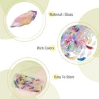Beadthoven 144Pcs 12 Colors Glass Leaf Beads Mixed Transparent Gold Foil Feather Leaf Bead Charm Colorful Long Leaves Plant Spacers for Necklaces Earrings Key Chains DIY Jewelry Making - color: Feather Leaf Gold Foil