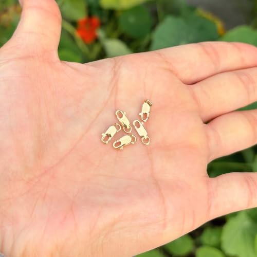 2pcs Adabele Real 1/20 14K Gold Filled 8mm (0.31 Inch) Small Italian Rectangle Lobster Trigger Clasps Open Jump Ring for DIY Craft Jewelry Making JK3-B4 - color: 14K Gold Filled, size: 8mm (0.31") Small - 2pcs