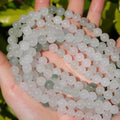 Natural Stone Beads White Jade 8mm Polished Round Smooth Gemstone Beads for Jewelry Making Supplies 15 Inch(45Beads) - color: White Jade 8mm-45pcs