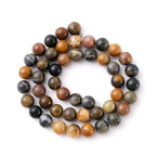 6mm 60pcs DIY Natural Petrified Wood Stone Beads Round Healing Crystal Gemstone Loose Beads for Jewelry Making Handmade Bracelet Necklace - color: Petrified Wood, size: 6mm