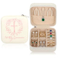 First Communion Travel Jewelry Box, Small Zippered Jewelry Case with Soft Lining, White Square Keepsake Box for Rings Earrings Necklaces, Religious Keepsake Gift for Baptism or Wedding (1, White) - color: White
