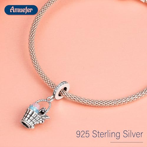 S925 Bead Dangle Charms for Bracelets Necklaces, Compatible with Pandora, Jewelry Making - style: Easter-Easter Baseket Charm