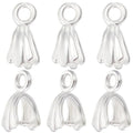 Beebeecraft 1 Box 8Pcs Ice Pick Pinch Bails Sterling Silver Charms Clasps Dangle Pendant Connector for DIY Earring Necklace Jewellery Making - color: Silver#6