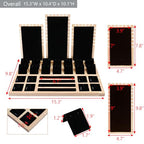 MOOCA Jewelry Display Set, Necklace Display Bust, Earring Organizer, Ring Holder Stand for Showcase and Store, Premium Fabric - color: 8) 1 set. Black Velvet