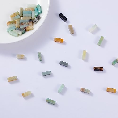 Natural Amazonite Rectangle Tube Beads 4x13mm 38cm/str Loose Semi Gemstone Stone Beads for Making Bracelets Necklace Earrings - color: Amazonite, size: 4x13mm Rectangle
