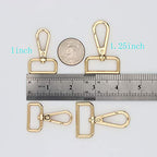 JWBIZ 15 Pcs D Ring Swivel Lobster Claw Clasp, Push Gate Snap Hooks Trigger Clips(Gold, 1 inch) - color: Gold, size: 1 inch