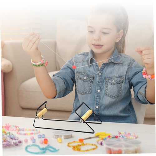 KUYYFDS Bead Looms, Kids Stainless Steel Beading Looms, DIY Metal Beading Thread for Seed Beads, Easy to Use Machine for Bead Weaving