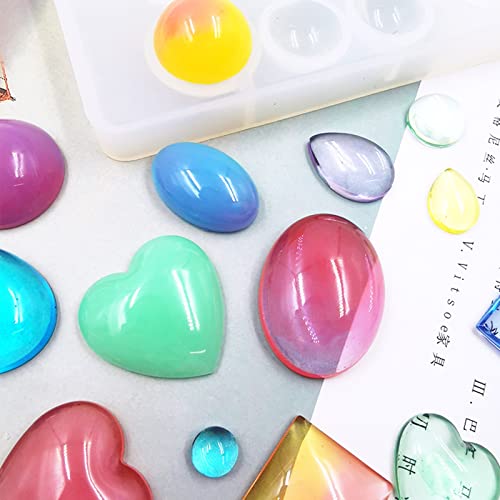 2 Pcs Gem Jewelry Casting Mold,Resin Jewelry Casting Molds for Making Earrings Jewelry Making Crafting Projects - color: mix-small