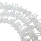 rockcloud Natural Rock Crystal Points Titanium Coated Clear Quartz Sticks Spikes Top Drilled 15 inch Strand - color: #22-Natural Clear Quartz(Small)