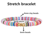 12pcs Friendship Bracelets Beaded Bracelets Heishi Bracelet Cute Bracelets Stack Vinyl Clay Disc Bead Surfer Stretch Summer Beach Bracelets For Women Preppy Bracelets - color: B-2 color