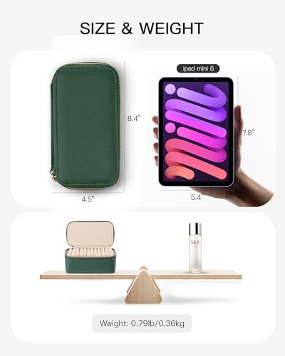 VLANDO Gifts for Teachers,Jewelry Case with 12 Velvet Jewelry Bags Travel Jewelry Organzier for Travelers Necklace Rings Earrings Jewelry Bags Birthday Wedding Gifts (Green) - color: 12PCS-Green