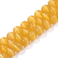 HAAMIIQII 8mm Golden Yellow Cat Eye Glass Round Crystal Stone Loose Gemstone Beads for Jewelry Making Bracelets Necklaces Earrings Crafts (45-50pcs) - color: Golden Yellow, size: 8mm (45pcs)