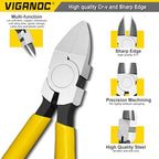 7-inch Ultra Sharp Side Cutter Set with Spring Loaded, Flush Cutting Pliers, Diagonal Cutting Plier for Jewelry Making, Electrical, Crafting, Flowers, Plastics - style: 7" Side Cutter