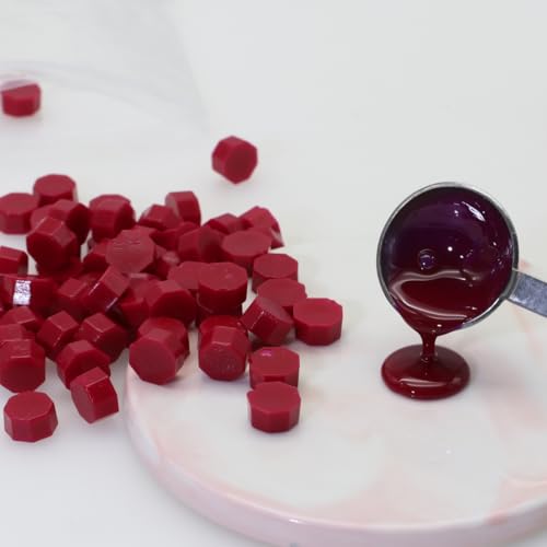 250Pcs Red Mix Sealing Wax Beads for Wax Seal Stamp, WaxSeal Beads Set with 50 Each of 5 Colors Perfect for Gift Sealing (250, Red Mix) - color: Red Mix