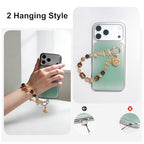 TEAMOLA Natural Stone Phone Charm, Handmade Crystal Cellphone Chain for Universal, Beaded Healing Anti Theft Phone Wrist Strap with Tether Tab, Citrine & Tiger's Eye & Aromatic Ball Pendant - color: Gold & Yellow & Black
