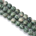 6mm Green Dot Jasper Natural Gemstone Beads for Jewelry Making Round Smooth Stone Beads 15"/Strand (Green Dot,6mm) - color: Green Dot Stone, size: 6mm