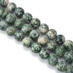 6mm Green Dot Jasper Natural Gemstone Beads for Jewelry Making Round Smooth Stone Beads 15"/Strand (Green Dot,6mm) - color: Green Dot Stone, size: 6mm