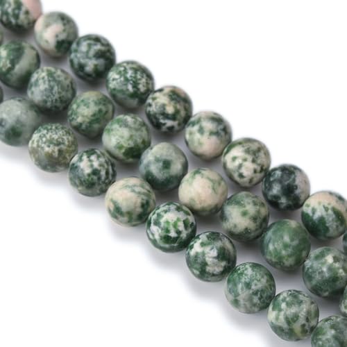 6mm Green Dot Jasper Natural Gemstone Beads for Jewelry Making Round Smooth Stone Beads 15"/Strand (Green Dot,6mm) - color: Green Dot Stone, size: 6mm