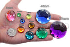 25mm Crystal Clear AB H702 Flat Back Round Acrylic Rhinestones Plastic Circle Gems for Costume Making Cosplay Jewels Pro Grade Embelishments - 20 Pieces (Crystal AB) - color: Crystal AB H702