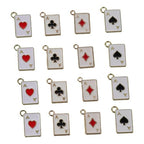 80Pcs Enamel blocks plum blossoms spades hearts Poker Card Charms Gold Alloy Card Pendants for DIY Keychains Necklace Bracelet Earring Jewelry Making Craft Ornament