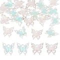 FASHEWELRY 20Pcs Alloy Butterfly Charms Filigree Butterfly Insect Pendants with Iridescent Color Resin 16mm Bling Butterflies Nail Charms for Earring Jewelry Making Necklace Bracelet Craft - color: Butterfly-Blue Pink