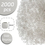 3mm Frosted Glass Beads Bulk, 2000 Pcs Jewelry Making Beads for Friendship Bracelet, Pendants, Key Chains, Necklaces, Hairpins (Gray) - color: Gray, size: 3mm