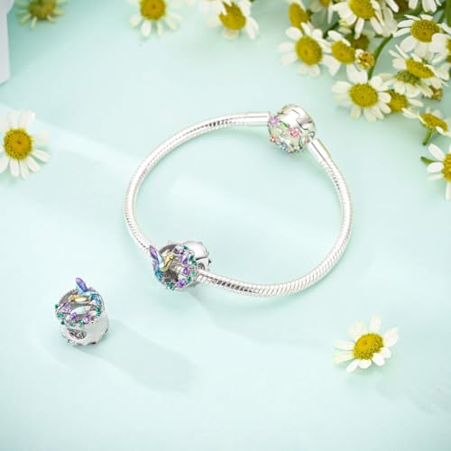 LAZA 925 Sterling Silver Charm for Bracelet Necklace Dangle Love Mom Butterfly Party Charm Beads Pendants DIY Jewelry for Women - color: Hummingbird