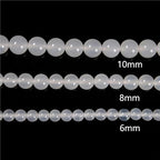 65Pcs 6mm White Agate Natural Faceted Round Loose Real Stone Beads Gemstone Genuine for DIY Hand Made Craft Jewelry Bracelet Earring Necklace String Making Energy Healing Power - color: White Agate, size: 6mm