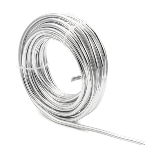 3 Gauge Silver Color Round Aluminum Wire 6mm Bendable Metal Craft Wire for Jewelry Making Craft Beading Wrapping