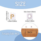 FASHEWELRY 500Pcs White Golden Letter Beads 4.5mm Square Alphabet Beads Acrylic Cube Letter P Beads for Friendship Bracelet Necklace Keychains Jewelry Making - color: Letter P