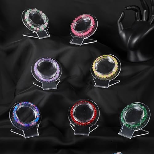 20 Pcs Acrylic Bracelet Display, Clear Bracelet Display Stand, Bracelet Display Stand For Vendors, Bracelet Holder Bangles Organizer For Store, Showcase And Home Storage