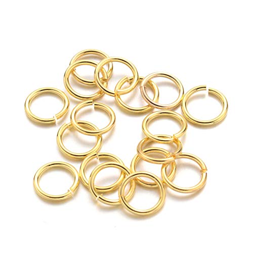 Kissitty 50g Golden Plated Brass Open Jump Rings 8x1mm Round Chainmail Jewelry Making Connectors (About 360pcs) - color: Golden-1#8mm
