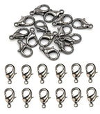 MSCFTFB 300 Pieces Mini Lobster Clasps Metal Lobster Claw Clips Fastener Hooks for Bracelet Necklace Choker Jewelry Making Findings DIY Keychain Bag Phone Dangle Charms (6x12mm,Gun Black) - color: Gun Black