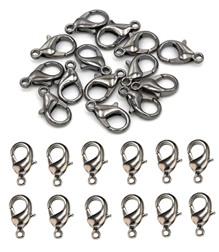 MSCFTFB 300 Pieces Mini Lobster Clasps Metal Lobster Claw Clips Fastener Hooks for Bracelet Necklace Choker Jewelry Making Findings DIY Keychain Bag Phone Dangle Charms (6x12mm,Gun Black) - color: Gun Black